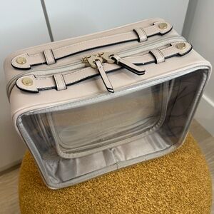 Calpak Large Clear Cosmetics Case in Stone